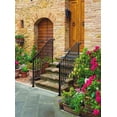 thumbnail image 4 of 5 Step Handrails for Outdoor Steps, Wrought Iron Stair Railing Fits 4 or 5 Steps, Metal Hand Rail with Installation Kit, Staircase Handrails for Concrete, Porch, Deck, Exterior Steps, Black, 4 of 9
