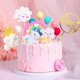 thumbnail image 1 of Decoración de tarta Qoadwem con diseño de unicornio y arcoíris para cumpleaños de niñas, 1 of 6
