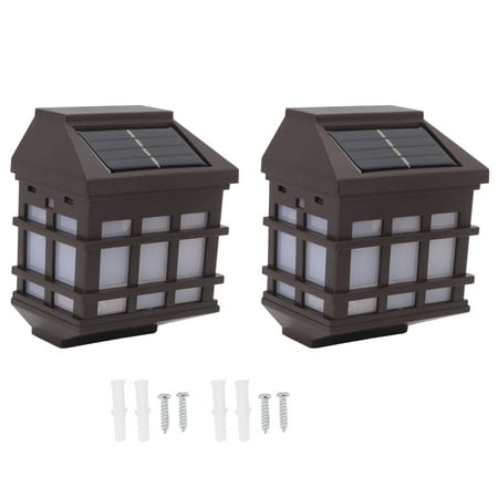 

2 PCS LED Solar Wall Light Outdoor Rainproof Pane Lamp Decorative Wall Lamp for Courtyard Garden Villa White Light