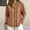 Brown, variant on WCJM Women's Summer Slub Linen Blouse Half Sleeve Striped V Neck Lightweight Casual Button Shirt Short Sleeve T Shirts for Women