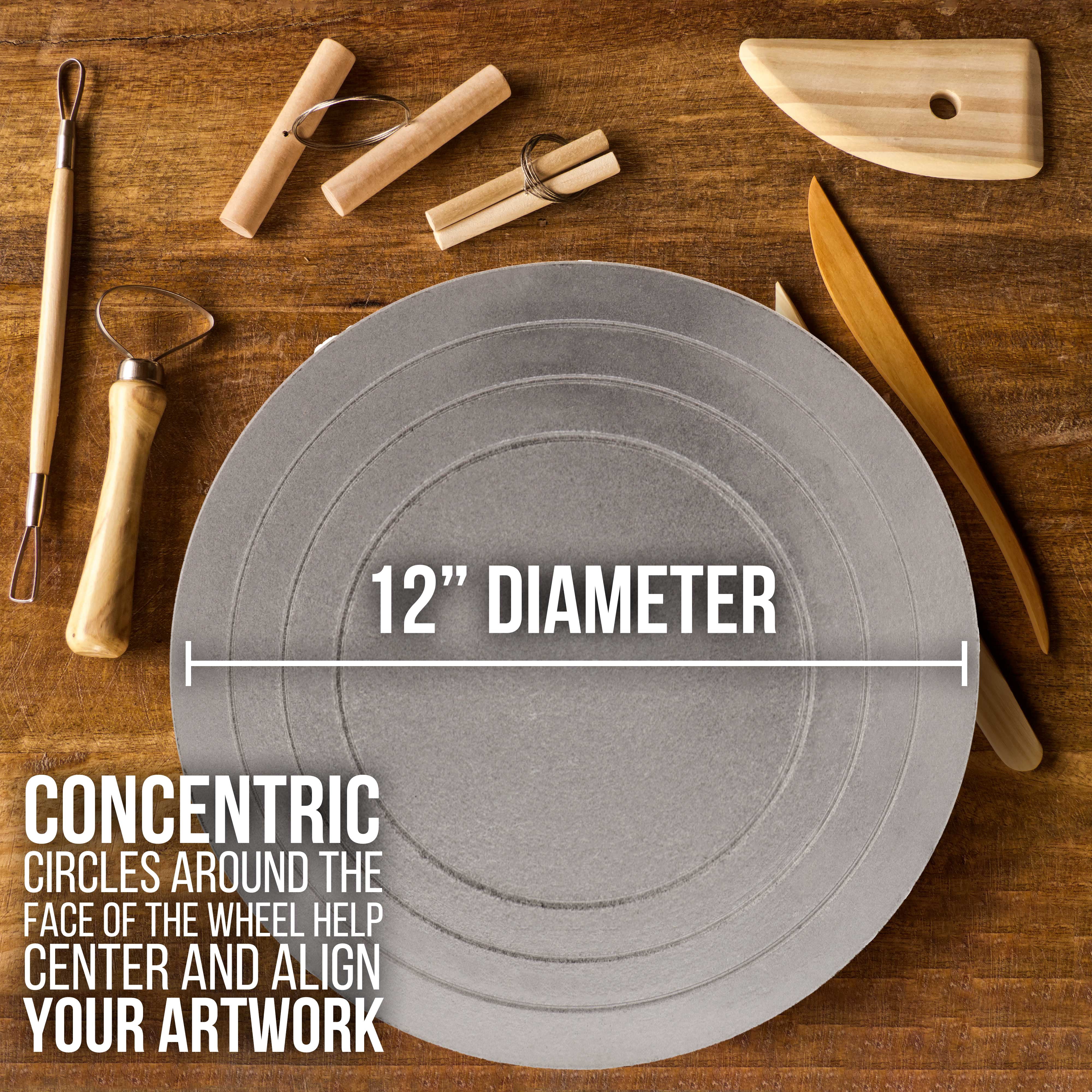 US Art Supply® LARGE 12" Diameter Sculpting Wheel- Heavy Duty All Metal