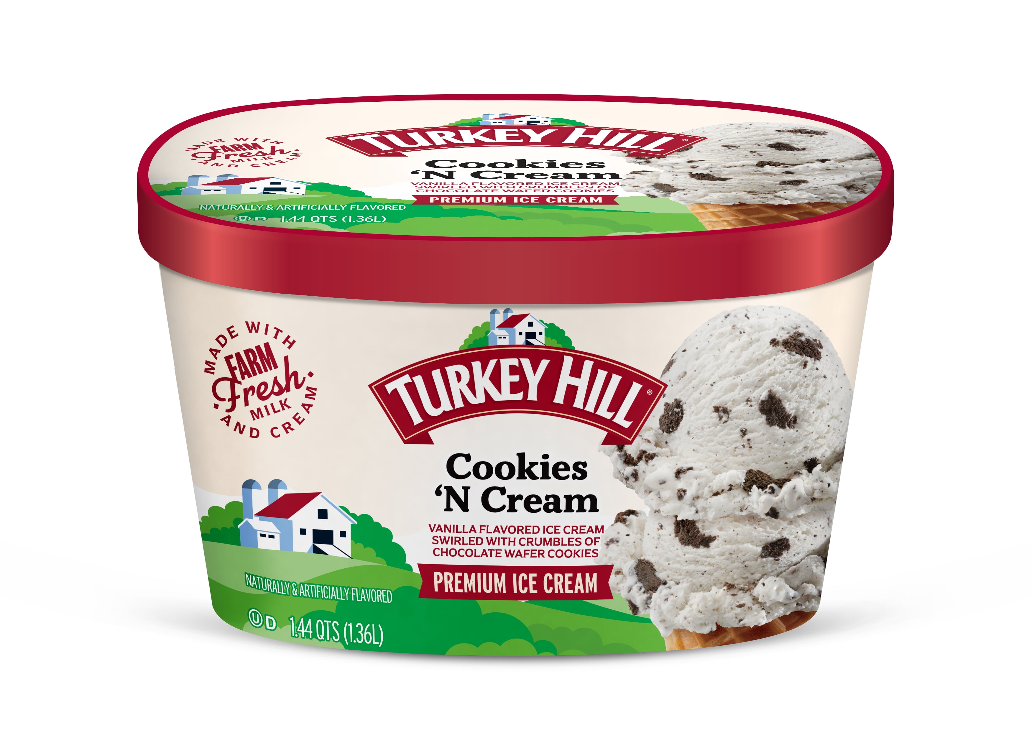 Turkey Hill Cookies N Cream Premium Ice Cream, 46 fl oz