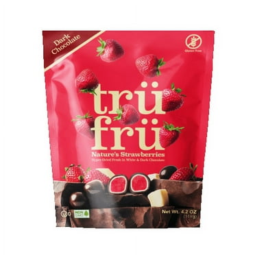 Tru Fru Hyper-Dried Strawberries Covered in Dark Chocolate Candy Bag