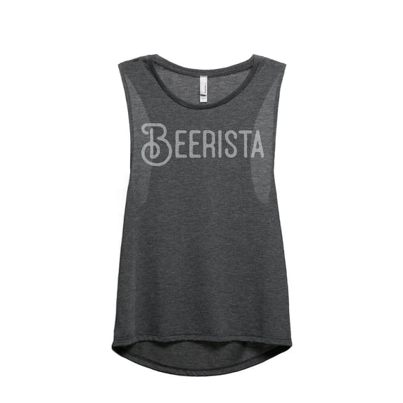 Thread Tank Beerista Women's Sleeveless Muscle Tank Top Charcoal Medium