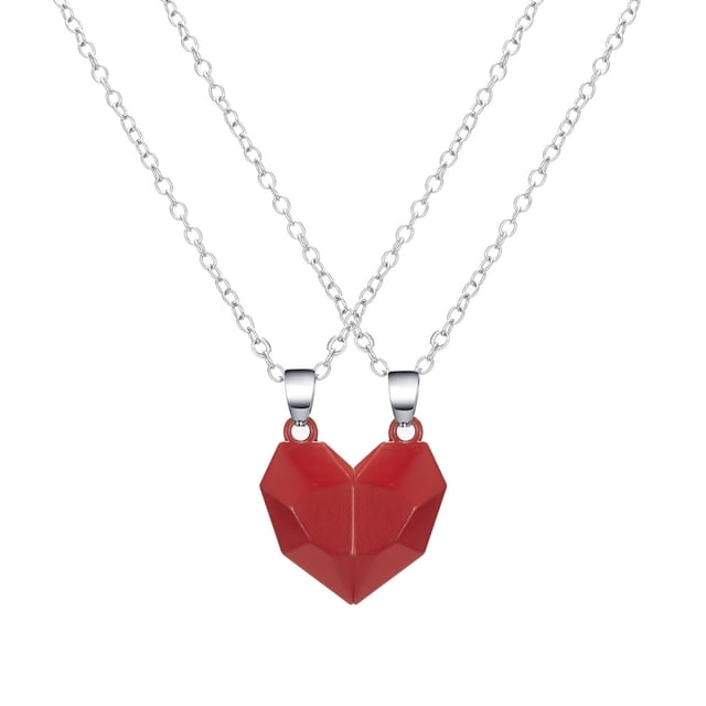 Fiudx Collares de Pareja, Joyería con Colgante de Corazón Magnético, Diseño Creativo de Piedra de Los Deseos, Símbolo de Unión Eterna, Regalo de Aniversario, Celebración de Relaciones Románticas, Per