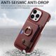 thumbnail image 4 of Y2 For iPhone 16 Pro Max Case Ring Holder Kickstand Card Slot Leather Phone Back Cover - Date Aprico, 4 of 5
