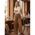 thumbnail image 5 of DOKOTOO Women Wide Leg Jeans High Waisted Stretch Denim Flare Pants Vintage Brown High Rise Loose Fit Raw Hem Five Pocket Jeans US Size, 5 of 10