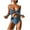 Blue, variant on Elainilye Fashion Women's Swimsuits Siamese Swimsuit Show Waist Hollow Out Printing Sexy Swimsuit Set,Green