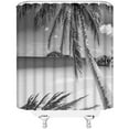 thumbnail image 4 of Ocean Beach Shower Curtain Grey Tropical Palm Tree Sea Summer Seaside Landscape Hawaii Nature Seascape Bath Curtain with Plastic hooks, 4 of 6