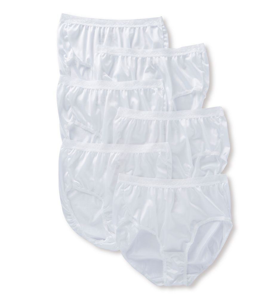 Women's Fruit Of The Loom 6DN2230 Nylon White Brief 6 Pack (White 10