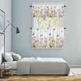 thumbnail image 5 of Wildflowers Kitchen Curtains Sets for Windows 24 Inch Length, Spring Country Tulip Butterfly Floral Leaf Rod Pocket Window Treatments Tier Curtains and Valances Set for Bedroom/Bathroom, 5 of 8