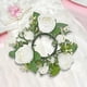 thumbnail image 3 of Anillo de vela de pilar, corona Artificial, vegetación, corona de granja, arreglo floral, flor Artificial para decoración de puerta de mesa del hogar Blanco, 3 of 8