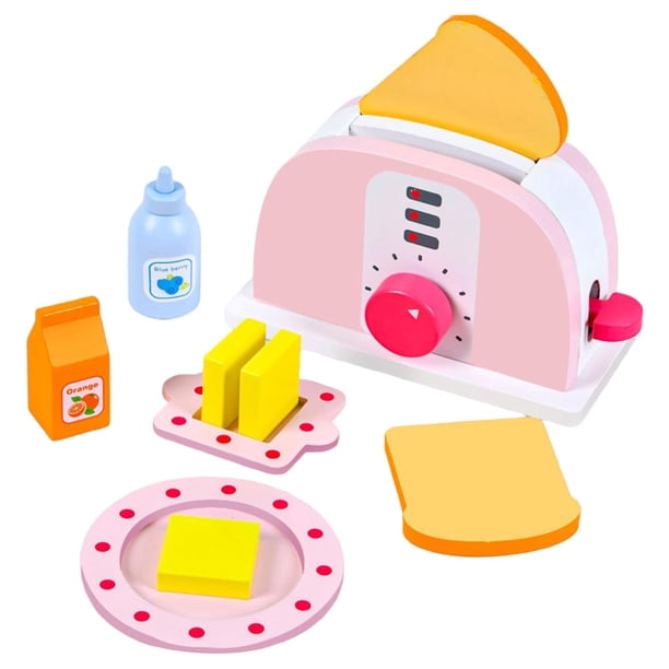 Juguete tostador de cocina con accesorios, aprendizaje educativo, rico y , 10 piezas, juguetes de simulación para y niñas en SM SunniMix Tostadora de aprendizaje