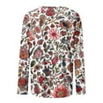 thumbnail image 5 of Women's Tops,Fashion Floral Printed Regular Shirts Spring Summer Round Neck Blouses Casual Outdoor,Beach,Vacation Loose Pullover Top Style06 M, 5 of 5