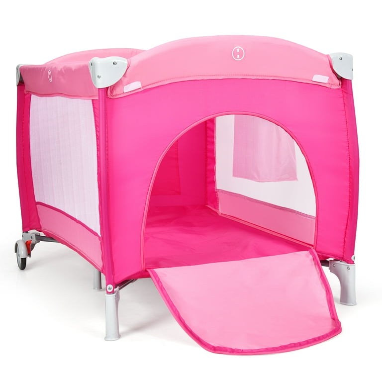 Play yard with mosquito net pink discount