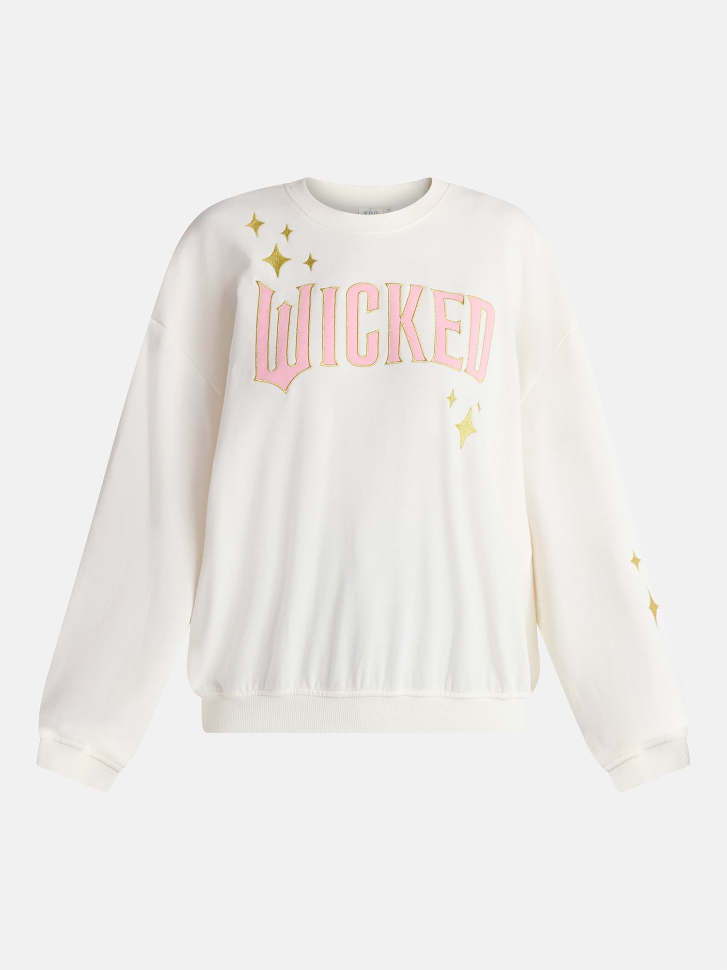 Wicked Women's Glittering Stars Graphic Sweatshirt with Long Sleeves, Sizes XXS-XXL