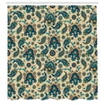 thumbnail image 2 of Ambesonne Retro Shower Curtain, Vintage Colorful Floral, 69"Wx70"L, Yellow Blue Cream, 2 of 4