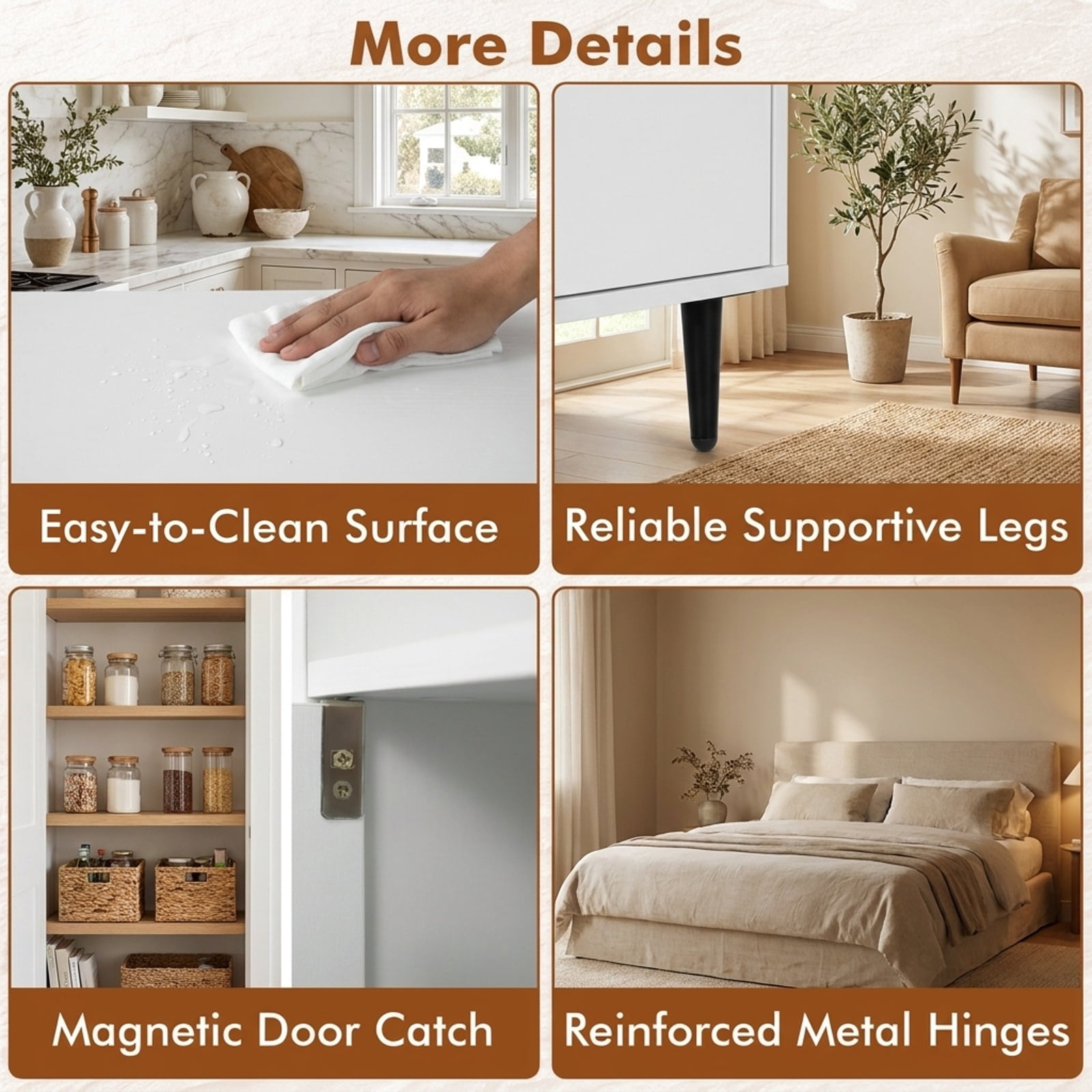 Furnibear Shoe Storage Cabinet with 2 Tier Open Compartment and 4 Tier Adjustable Shelf for Entryway Living Room Closet Bedroom, White