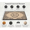thumbnail image 3 of A1HC Natural Coir Monogrammed Floral Door Mat, 36"x72", Durable Anti-Shed Outdoor Door Mat, Heavy-Duty, Low-Profile, Easy to Clean, 3 of 7