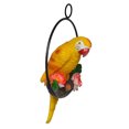 thumbnail image 4 of Guardoinrt Vibrant Resin Artificial Parrot Statue Perch Hanging on Metal Ring Garden Decor Type B 1Set, 4 of 6