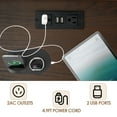 thumbnail image 4 of Erinnyees Fluted Nightstand Set of 2, Modern Mid-Century Bedside Table with USB Charging Station, Storage Drawer & Open Shelf , Curved Profile Nightstand for Bedroom, Living Room,Walnut, 4 of 7