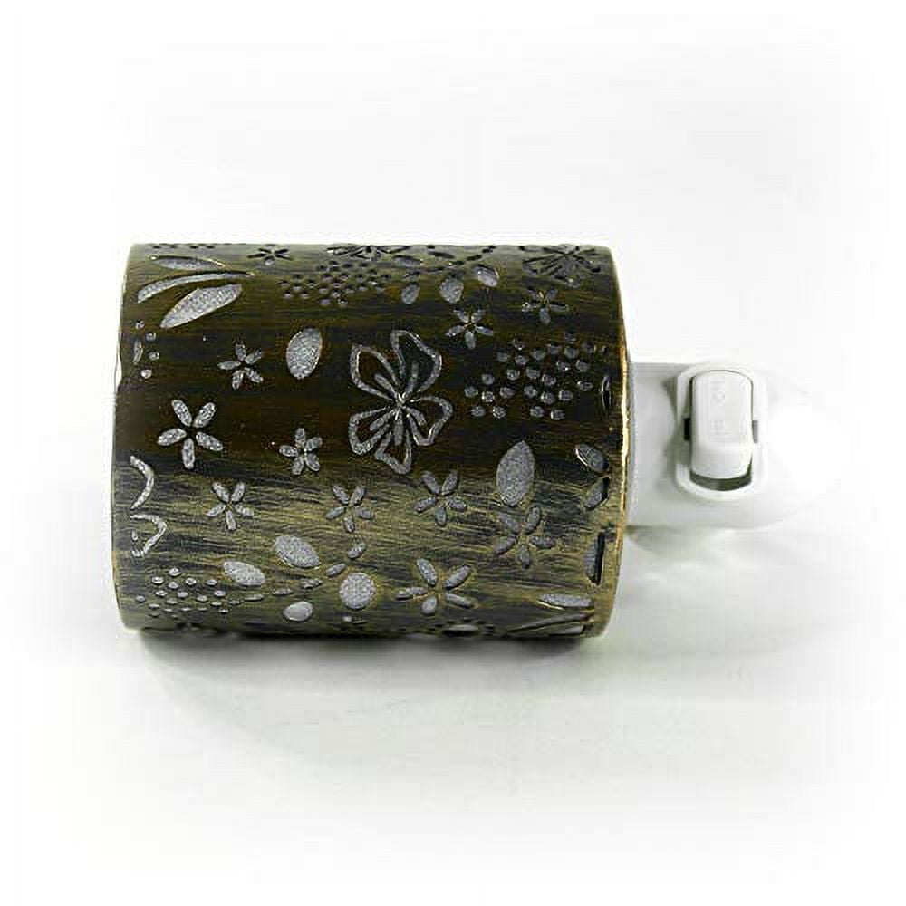 K-Cliffs Bronze Floral Plug-in Fragrance Warmer Diffuser for Scented Wax Cubes & Essential Oils