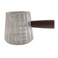 thumbnail image 3 of Taza medidora de vidrio, accesorios para espresso, taza mezcladora de vidrio con revestimiento de madera antiescaldadura. Transparente, 3 of 9