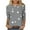 Gray-Shirts, variant on Jsaierl Women's 3/4 Sleeve Tops Plus Size Crew Neck Shirts Cute Print Petite Blouses Flowy Holiday Tunic Top S-3XL
