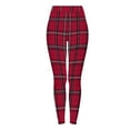 thumbnail image 5 of purcolt Women's Ugly Christmas Leggings Plaid Printed High Waisted Soft Skinny Tights Pants Xmas Party Holiday Leggings, 5 of 9