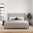 thumbnail image 2 of DHP Eveline Upholstered Platform Bed Frame with High Wingback Headboard, King, Soft Woven Light Gray, 2 of 20