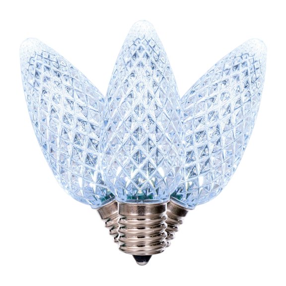 Vickerman C9 LED Cool White Faceted Replacement Bulb, bag of 25
