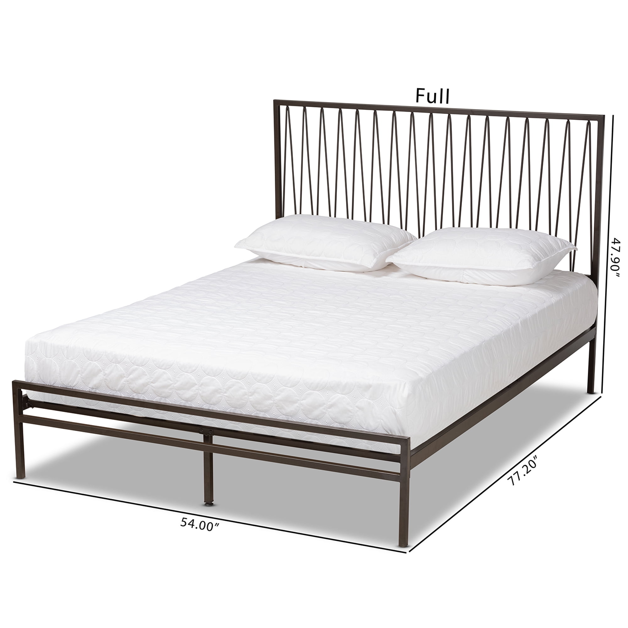 Baxton Studio Jeanette Modern and Contemporary Black Finished Metal Queen Size Platform Bed