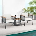 thumbnail image 1 of Costway 3 PCS Patio Furniture Set with 2-Tier Coffee Table Acacia Wood Armrests Tabletop, 1 of 1