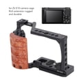 thumbnail image 3 of Camera JLwin Camera Cage With 3/8in Locating 1/4 In Threads Cold Shoes Wooden Handle Video Camera Cage Rig For ZV E10, 3 of 8