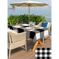thumbnail image 6 of 60x120 Inch Outdoor Tablecloth with Umbrella Hole Zipper Rectangle Black White Plaid Rectangular Tablecloths Outside Waterproof Farmhouse Modern Abstract Art Buffalo Patio Table Cover for Picnic, 6 of 8