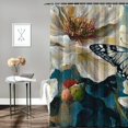 thumbnail image 2 of Patifu Flowers Butterfly Shower Curtain for Bathroom Modern Decor with Hooks 60"x72, 2 of 7