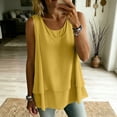 thumbnail image 4 of Chbgutlmr Summer Tank Tops for Women Sleeveless Round Neck Double Layered Ruffled Blouse Casual Loose Summer Comfy T-Shirts, 4 of 9