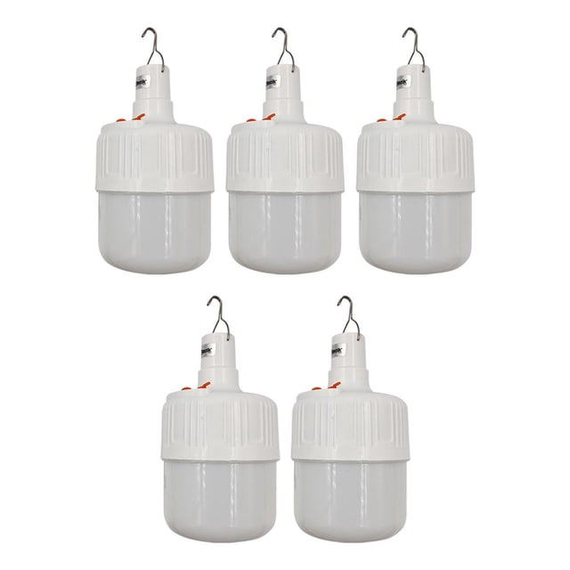 5 Pzs Foco Led Recargable De Emergencia Tipo Bulbo 50W
