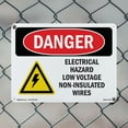 thumbnail image 4 of Electrical Hazard Low Voltage OSHA Danger Rigid Plastic Sign 18 Inch x 12 Inch - 10 Pack, 4 of 8