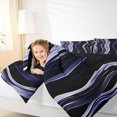 thumbnail image 4 of Homewish Gradient Purple Stripes 7-Piece King Bedding,Contemporary Artwork King Bed in a Bag,Black Reversible, 4 of 8