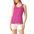 thumbnail image 4 of INSPIRE CHIC Women's Tank Tops Sleeveless Top Business Casual Scoop Neck Blouse Summer Shirts S Hot Pink, 4 of 6