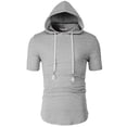 thumbnail image 2 of H2H Men's Casual Slim Fit Hooded T-Shirts Short Sleeve Solid Color Pullover Top (CMOHOS009), 2 of 6