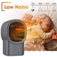 thumbnail image 2 of Mini calentador de ventilador eléctrico gris, calentador eléctrico de cerámica PTC portátil, calentador de ventilador de oscilación de 45°, 3 modos, protección contra sobrecalentamiento y vuelco, 2 of 5