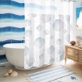 thumbnail image 5 of No Hook Shower Curtain, Colorful Shell Coastal Shower Curtains for Bathroom with See Through Top Window, Nautical Summer Beach Ocean Sea Waterproof & Washable Bath Curtain Extra Long 72"x84", 5 of 9