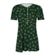 thumbnail image 2 of TaTaai Women's St. Patrick's V-Neck Top, Soft Cotton Breathable, Relaxed Fit, Short Sleeve, Printed Ruching Button, Pullover, Holiday Casual Daily Spring Summer Outings Multi-Color Gift, 2 of 5