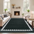 thumbnail image 1 of Washable Area Rug for Living Room, Solid Neutral Non Slip Large Rug with Rubber Backing, Low Pile Stain Resistant Modern Carpet for Bedroom Dining Room, 2×6 ft to 10×13 ft, Camel Gray Blue Black, 1 of 8