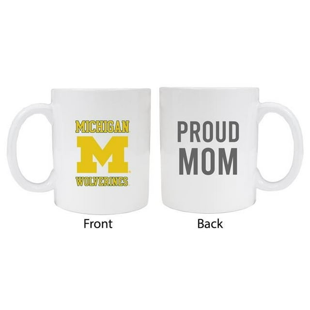 R & R Imports MUG-C-MIC20 WMOM Michigan Wolverines Proud Mom White Ceramic Coffee Mug