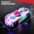 thumbnail image 2 of Ucradle Light Up Transparent Car Toys for Kids, Bump and Go Toy Car with Colorful Moving Gears, Music, and LED Effects, Fun Educational Toy for Kids Toddlers Child, Great Birthday Gift Idea, Blue, 2 of 8