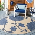 thumbnail image 2 of Safavieh Courtyard Tyson Floral Indoor/Outdoor Area Rug, Beige/Blue, 6'7" x 6'7" Round, 2 of 12