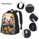thumbnail image 3 of Fotbe Elegant Cute Panda Sunflower Set Escolar 3 en 1 para Niños - Mochila Duradera con Lonchera Aislante y Estuche para Lápices - Mochila Escolar para Niños y Niñas, 3 of 7